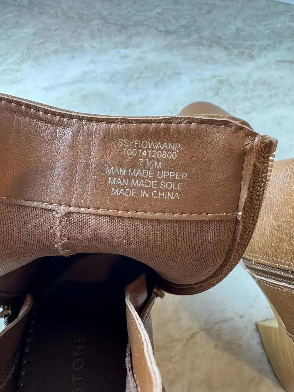 Sun + Stone Rowaan Brown Platform Ankle Boots Block Heel Zip Womens 7.5 M